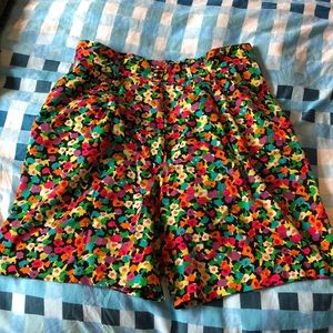 Vintage Multicolor High-Waisted Shorts